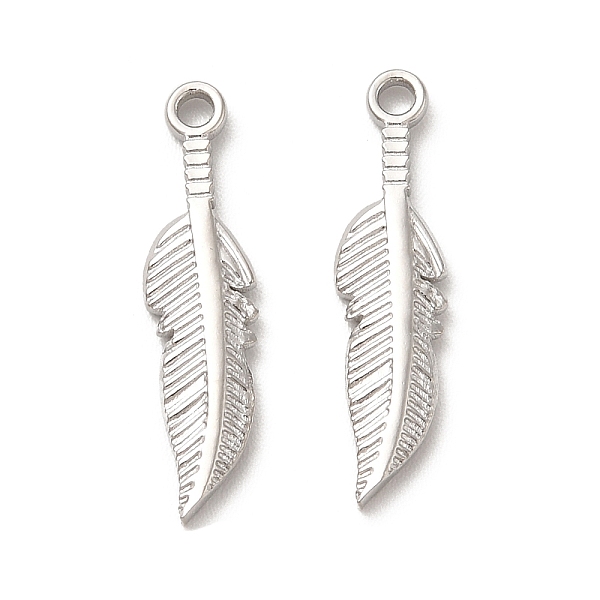 

PandaHall 201 Stainless Steel Pendants, Leaf Charm, Stainless Steel Color, 21x5x1.5mm, Hole: 1.5mm 201 Stainless Steel Leaf