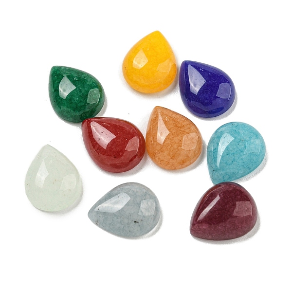 

PandaHall Dyed Natural White Jade Cabochons, Teardrop, Mixed Color, 10.5x8x4mm White Jade Teardrop