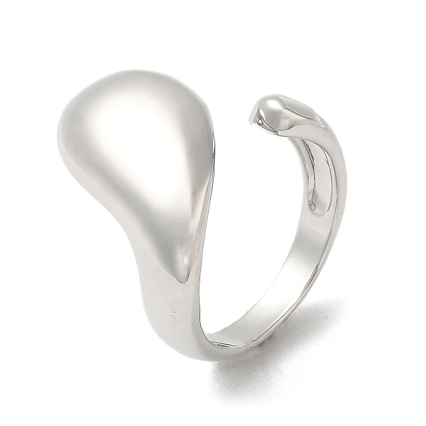 

PandaHall Rack Plating Brass Blank Teardrop Open Cuff Rings, Cadmium Free & Lead Free, Platinum, US Size 7 1/4(17.5mm) Brass Teardrop