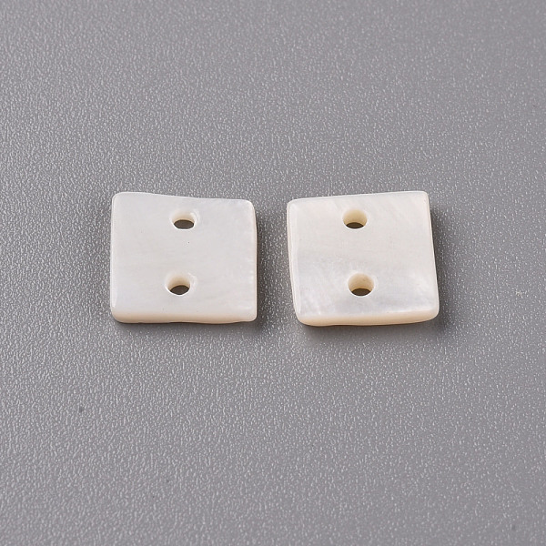 

PandaHall Freshwater Shell Links Connectors, Square, Seashell Color, 10x10x1.5mm, Hole: 1.4mm Shell Square