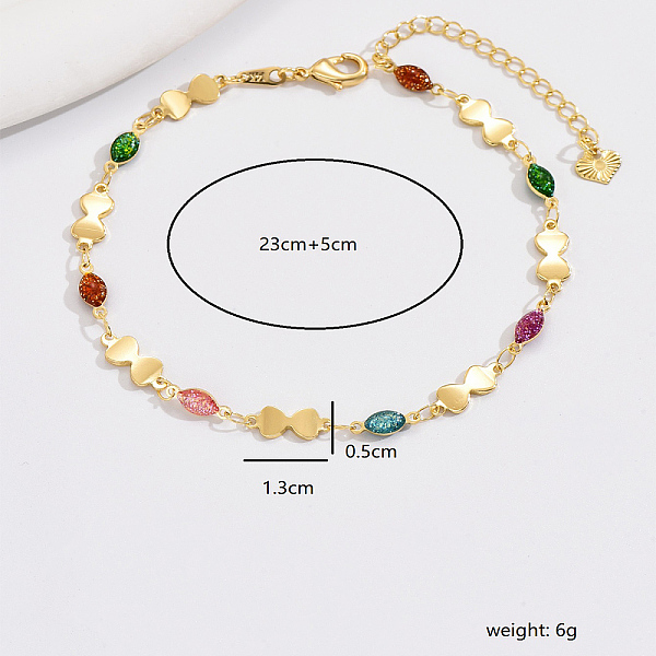 

PandaHall Brass Infinity Chain Anklets for Women Brass Infinity
