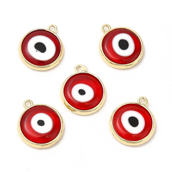 

PandaHall Handmade Lampwork Pendants, with Golden Tone Brass Findings, Cadmium Free & Lead Free, Evil Eye, Red, 16x13.5x3mm, Hole: 1.4mm...