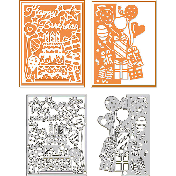 PandaHall Birthday Cake Carbon Steel Cutting Dies Stencils, for DIY Scrapbooking, Photo Album, Decorative Embossing Paper Card, Stainless...