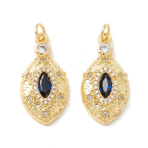 

PandaHall Rack Plating Brass Micro Pave Midnight Blue Cubic Zirconia Pendants, Cadmium Free & Nickel Free & Lead Free, Horse Eye, Real 18K...