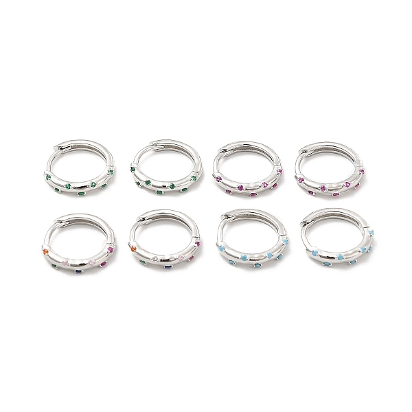 

PandaHall Cubic Zirconia Hoop Earrings, Platinum Brass Jewelry for Women, Cadmium Free & Lead Free, Mixed Color, 13.5x2mm, Pin..., Multicolor