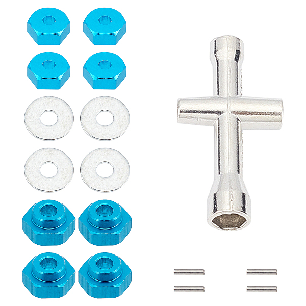 PandaHall AHANDMAKER Aluminum Alloy Clutch Bell Shoes Bearings Gear Flywheel Assembly Kit, Zinc Alloy Cross Shaped Wrench, Aluminum Alloy...