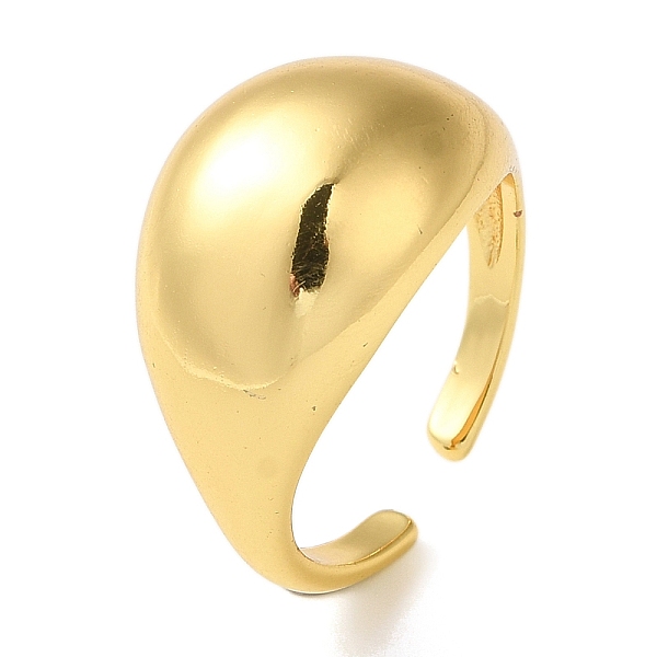 

PandaHall Rack Plating Brass Plain Dome Open Cuff Rings, Real 18K Gold Plated, Inner Diameter: 18.8mm Brass