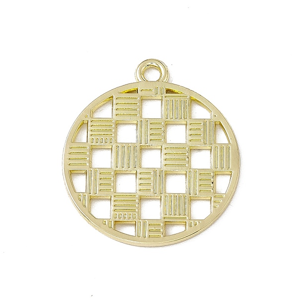 

PandaHall Alloy Pendants, Flat Round with Square Charm, Light Gold, 25x22x1mm, Hole: 2mm Alloy Flat Round