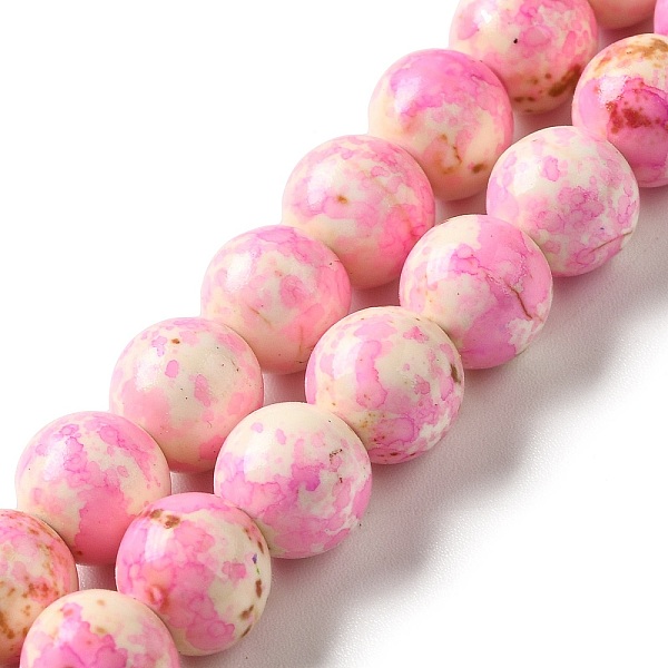 

PandaHall Synthetic Turquoise Dyed Beads Strands, Round, Pink, 7~8x7~8mm, Hole: 1mm, about 50pcs/strand, 14.29~14.65''(36.3~37.2cm)...