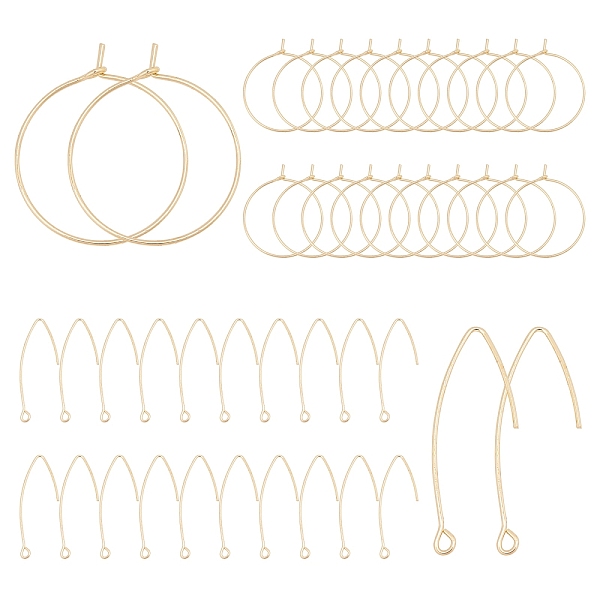 

PandaHall SUNNYCLUE 1 Box 40Pcs 20 Pairs 18K Gold Plated Earring Hooks for Jewelry Making Hypoallergenic Ear Wires Brass Earring Hooks and...