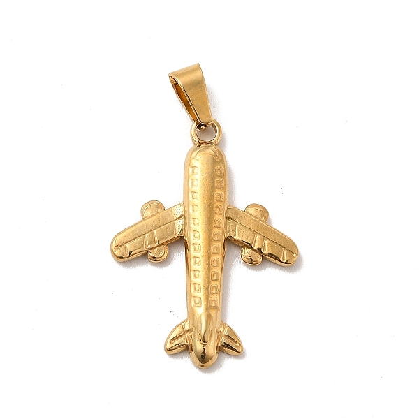 

PandaHall Vacuum Plating 201 Stainless Steel Pendants, Plane Charms, Golden, 32x23x3mm, Hole: 7x3.5mm 201 Stainless Steel Vehicle