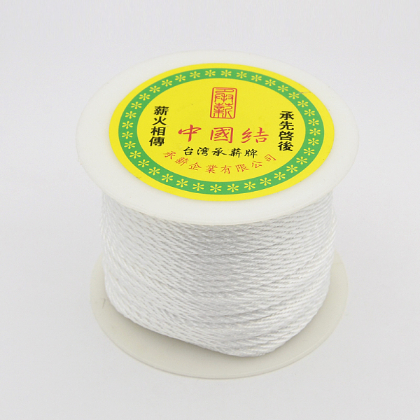 

PandaHall Round String Thread Polyester Fibre Cords, White, 2mm, about 54.68 yards(50m)/roll Polyester White