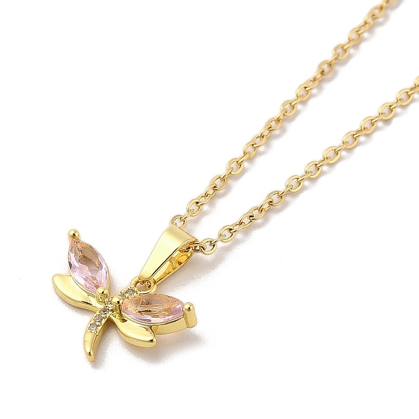 

PandaHall 304 Stainless Steel Pendant Necklaces, Brass Micro Pave Cubic Zirconia Pendant Necklaces, Flower, 16.93 inch(43cm) Pendant..., Silver