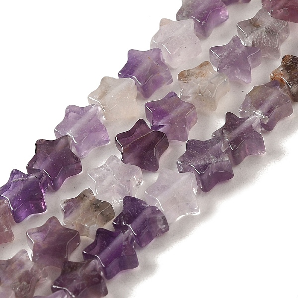 

PandaHall Natural Amethyst Beads Strands, Star, 6x5.5x2mm, Hole: 0.8mm, about 75pcs/strand, 14.57 inch(37cm) Amethyst Star