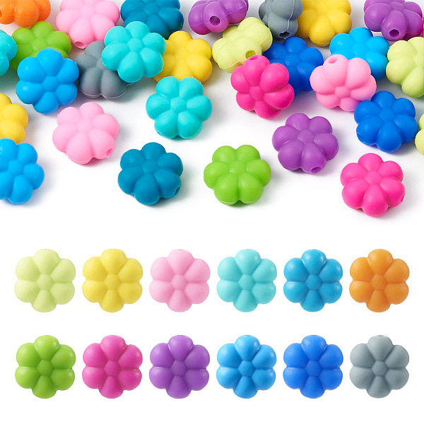 

PandaHall 48Pcs 12 Colors Flower Food Grade Eco-Friendly Silicone Beads, Chewing Beads For Teethers, DIY Nursing Necklaces Making, Mixed..., Multicolor