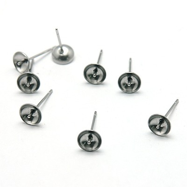 

PandaHall 304 Stainless Steel Stud Earring Findings, 14x6mm, Pin: 0.7mm 304 Stainless Steel Others