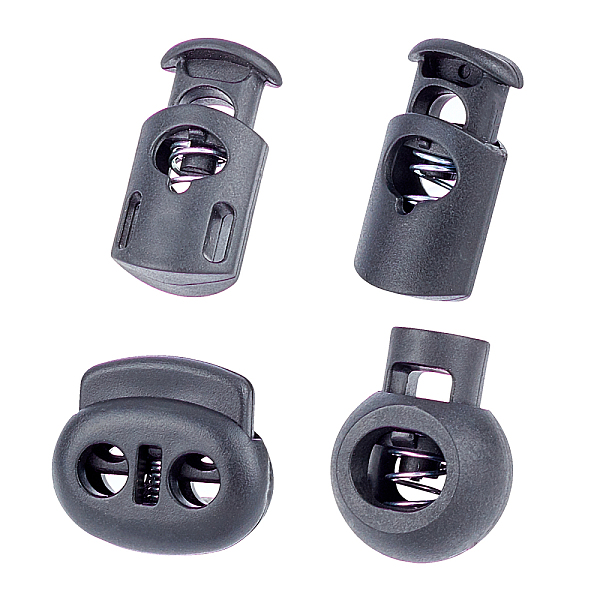 

PandaHall Gorgecraft Plastic Spring Cord Locks, Black, 100pcs/set Plastic Black