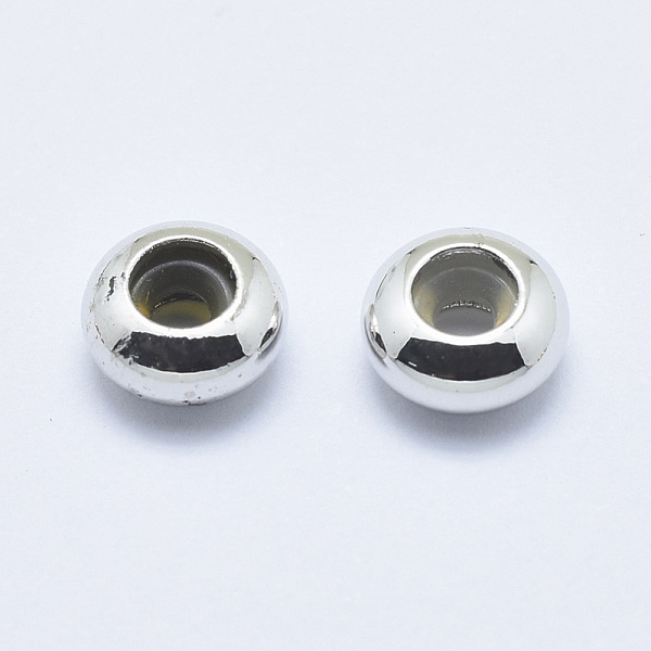 

PandaHall Brass Beads, with Silicone, Slider Beads, Stopper Beads, Rondelle, Cadmium Free & Nickel Free & Lead Free, Real Platinum Plated...