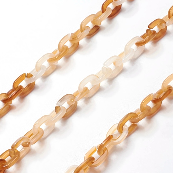 

PandaHall Acrylic Cable Chains, Oval, Sandy Brown, 6x1.5mm, 1m/strand, 39.37 inch Acrylic Brown