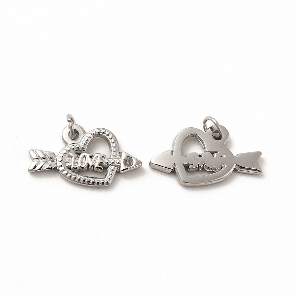 

PandaHall 304 Stainless Steel Pendant Rhinestone Settings, with Jump Ring, Heart with Arrow, Stainless Steel Color, Fit for Rhinestone...