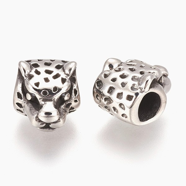 

PandaHall 304 Stainless Steel European Beads, Large Hole Beads, Leopard, Antique Silver, 9x10.5x13.5mm, Hole: 5mm 304 Stainless Steel Other...