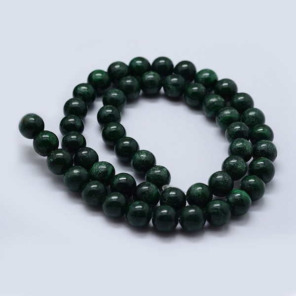 

PandaHall Natural Malachite Beads Strands, Grade B, Round, 3mm, Hole: 0.6mm, about 137pcs/strand, 15.5 inch(39.5cm) Malachite Round