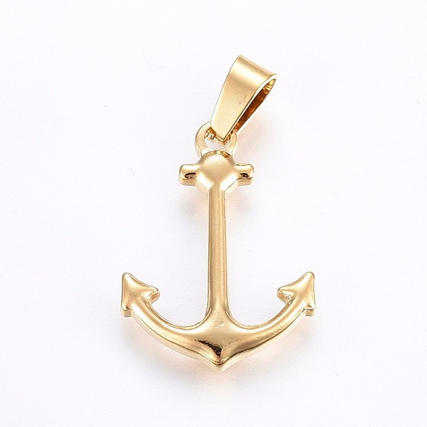 

PandaHall 304 Stainless Steel Pendants, Anchor, Golden, 23x17.5x3mm, Hole: 7x4mm 304 Stainless Steel Anchor & Helm