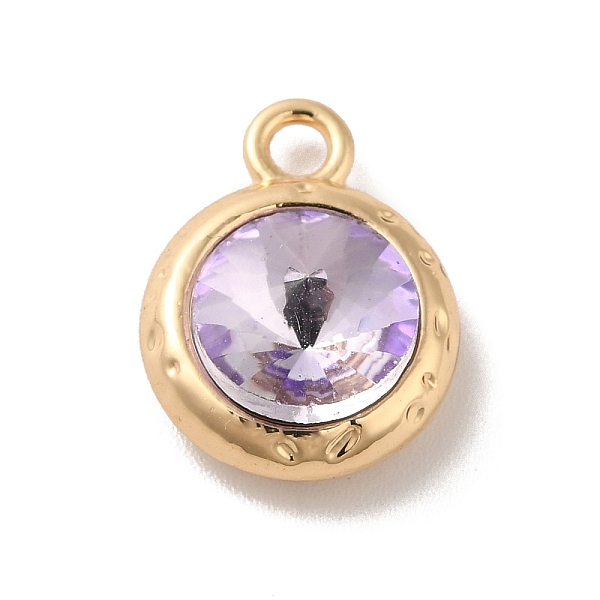 

PandaHall Glass Pendants, Rack Plating Golden Alloy Findings, Nickel Free, Flat Round Charms, Lilac, 15x11.5x6mm, Hole: 2mm Alloy+Glass Flat..., Purple