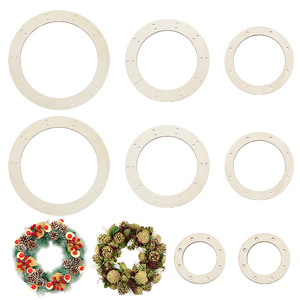 

PandaHall Fingerinspire 8Pcs 4 Styles Wreath Frames for Crafts, Wooden Floral Arranging Craft Rings, Beige, 150~300x2.5mm, Inner Diameter..., Yellow