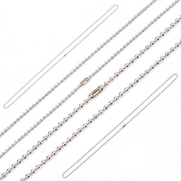 

PandaHall Unicraftale 304 Stainless Steel Necklace Making, 304 Stainless Steel Ball Chains, Stainless Steel Color, 23.6 inch(60cm), 1.5mm &...
