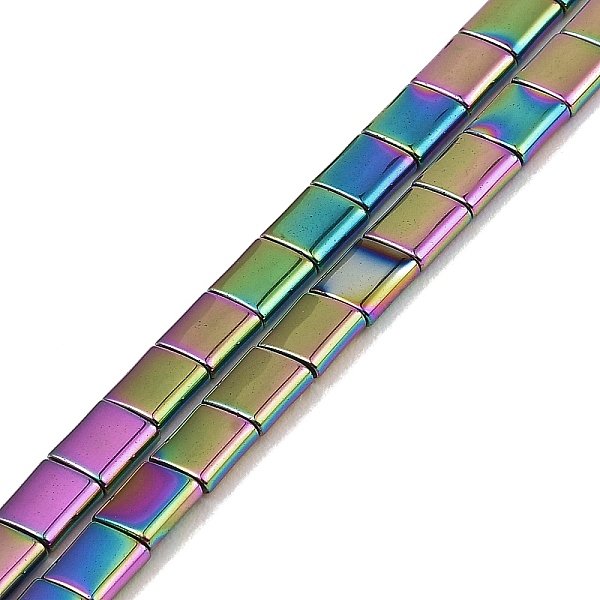

PandaHall Electroplated Non-magnetic Synthetic Hematite Beads Strands, Square, 2-Hole, Rainbow Plated, 5x5x2mm, Hole: 0.8mm, about...