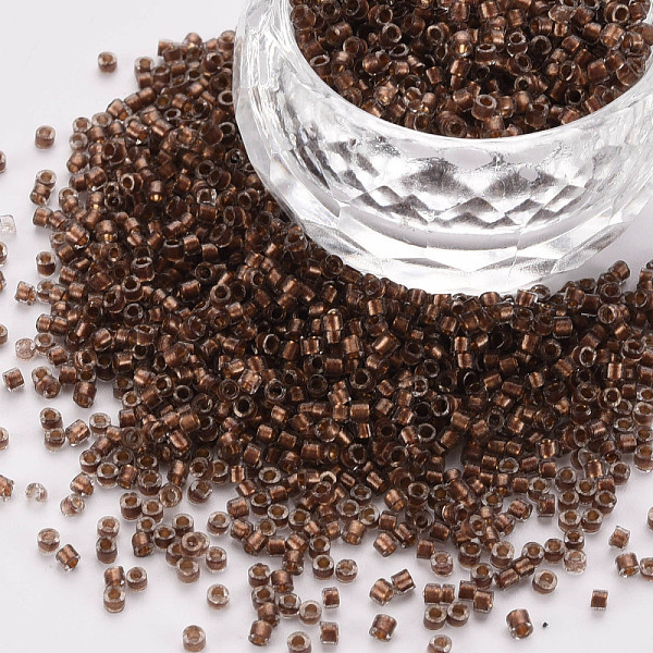 

PandaHall Glass Cylinder Beads, Seed Beads, Inside Colours, Round Hole, Camel, 1.5~2x1~2mm, Hole: 0.8mm, about 8000pcs/bag, about 1pound/bag..., Brown