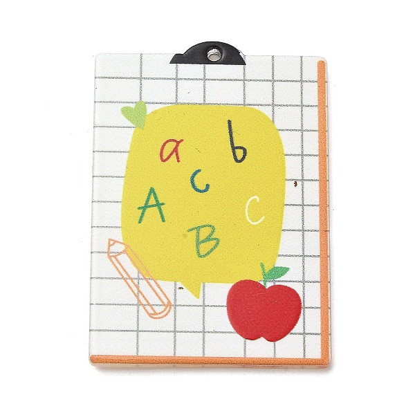 

PandaHall Teachers' Day Double-sided Printed Acrylic Pendants, Exercise Book, 51.5x36x2mm, Hole: 1.8mm Acrylic Others
