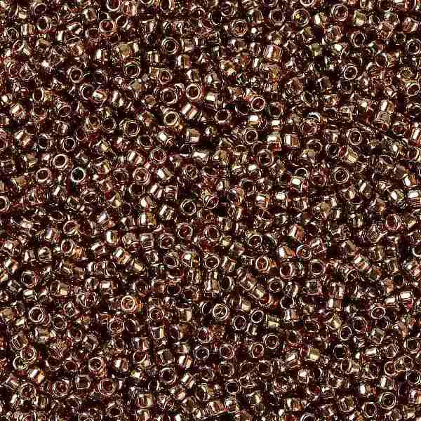 

PandaHall TOHO Round Seed Beads, Japanese Seed Beads, (329) Gold Luster African Sunset, 15/0, 1.5mm, Hole: 0.7mm, about 3000pcs/bottle..., Brown