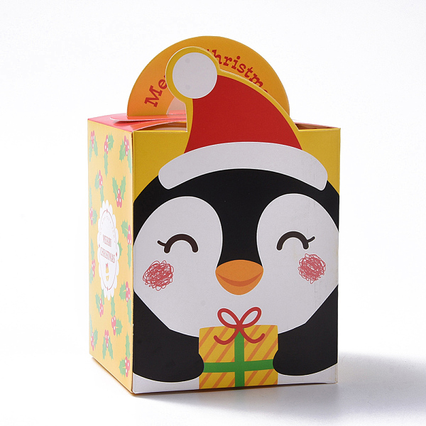 PandaHall Christmas Theme Candy Gift Boxes, Packaging Boxes, For Xmas Presents Sweets Christmas Festival Party, Penguin Pattern, Colorful...