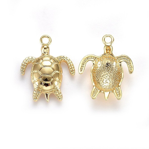 

PandaHall Alloy Pendants, Lead Free & Nickel Free & Cadmium Free, Sea Turtle, Real 18K Gold Plated, 23.5x30x3mm, Hole: 3mm Alloy Tortoise