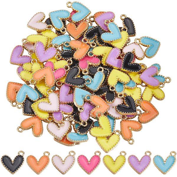 100Pcs Alloy Enamel Charms