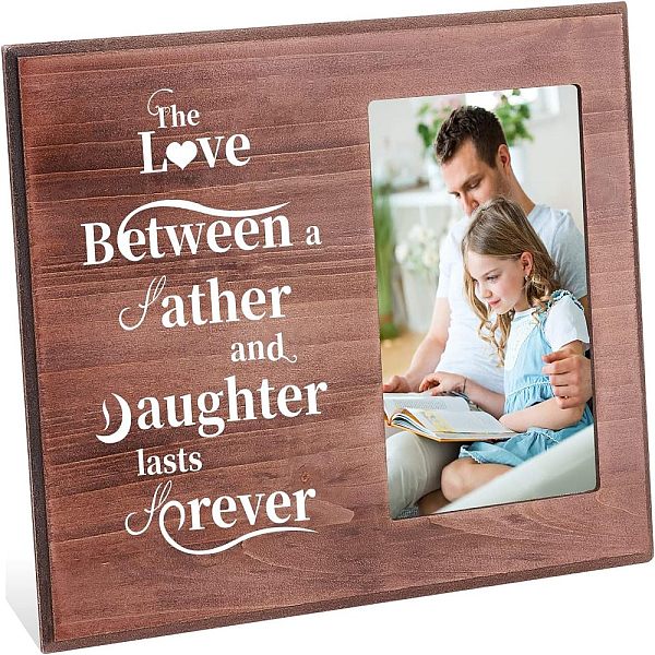 

PandaHall Olycraft MDF Photo Frames, Glass Display Pictures, for Tabletop Display Photo Frame, Rectangle with Word, Saddle Brown...