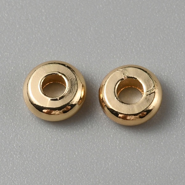 

PandaHall Brass Spacer Beads, Disc, Light Gold, 4x1.5mm, Hole: 1.5mm Brass Disc