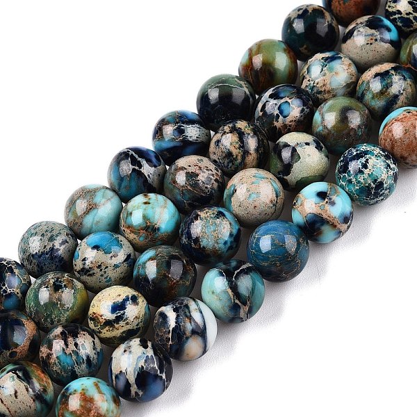 Brins de perles de jaspe impérial naturel