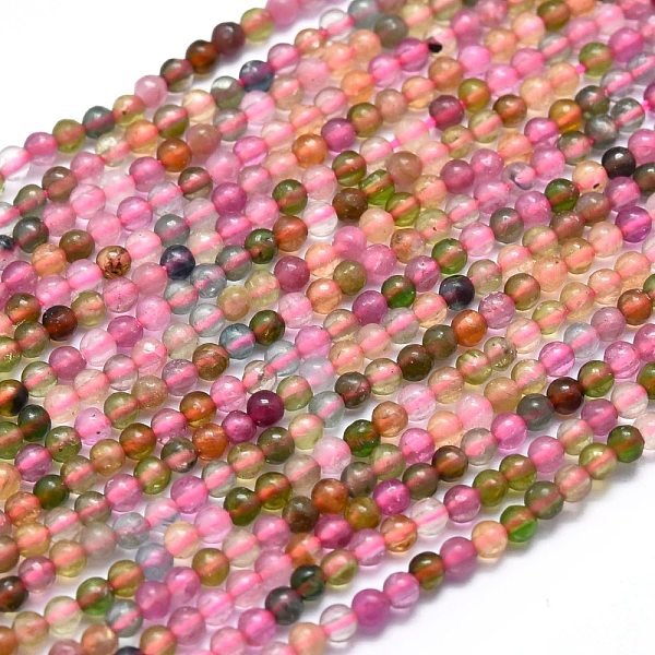 

PandaHall Natural Tourmaline Beads Strands, Round, 2mm, Hole: 0.5mm, about 197pcs/strand, 15.55 inch(39.5cm) Tourmaline Round