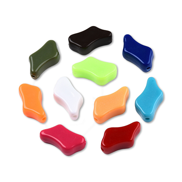 

PandaHall Opaque Acrylic Beads, Nuggets, Mixed Color, 21x13x7mm, Hole: 1.6~1.8mm, about 450pcs/500g Acrylic Nuggets Multicolor