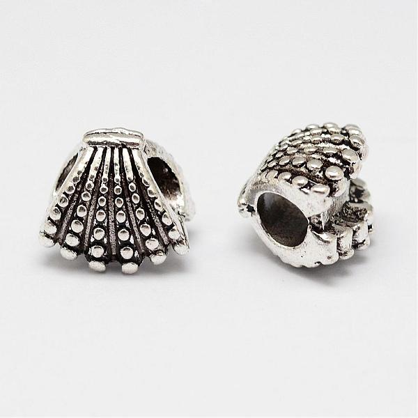 

PandaHall Shell Alloy European Beads, Large Hole Beads, Antique Silver, 11.5x10x9mm, Hole: 4.5mm Alloy Shell Shape