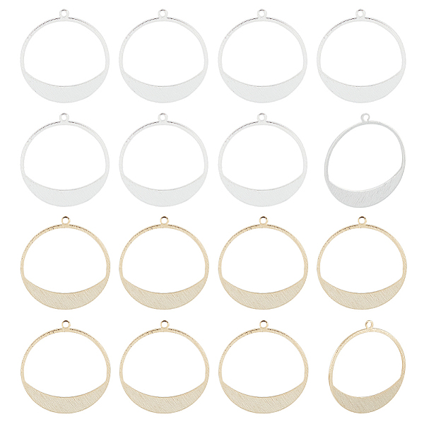

PandaHall BENECREAT 16Pcs 2 Colors Brass Pendants, Cadmium Free & Lead Free, Ring Charm, Mixed Color, 30.5x28x0.5mm, Hole: 1.6mm, 8pcs/color...