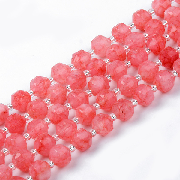 

PandaHall Natural Rhodochrosite Beads Strands, Round, Dyed, Faceted, 7~8x8mm, Hole: 1.2mm, about 38~40pcs/strand, 15.16inch(38.5cm)...