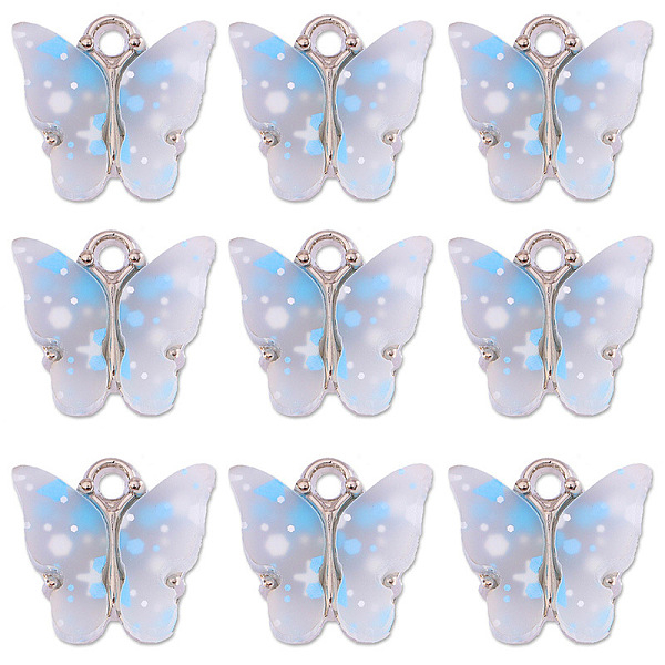 

PandaHall Acrylic Charms, with Sequin & Alloy Findings, Butterfly Charm, Light Steel Blue, 12x14mm Alloy+Acrylic Butterfly