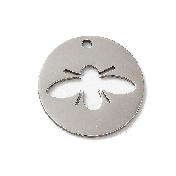 

PandaHall 201 Stainless Steel Pendants, Stainless Steel Color, Laser Cut, Flat Round Charm, Bees, 18x1mm, Hole: 1.5mm 201 Stainless Steel...