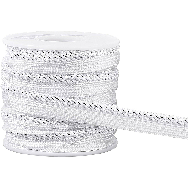 

PandaHall BENECREAT 10 Yard/9m Metalic Silver Cord-Edge Piping Trim (10mm) Silver Flat Filigree Ribbon Braid for Dress Costume Sewing, Home...