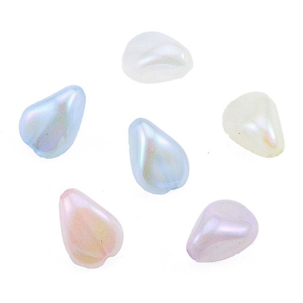 

PandaHall Rainbow Iridescent Plating Acrylic Beads, Glitter Beads, Teardrop, Mixed Color, 20x15x12mm, Hole: 3mm Acrylic Teardrop Multicolor