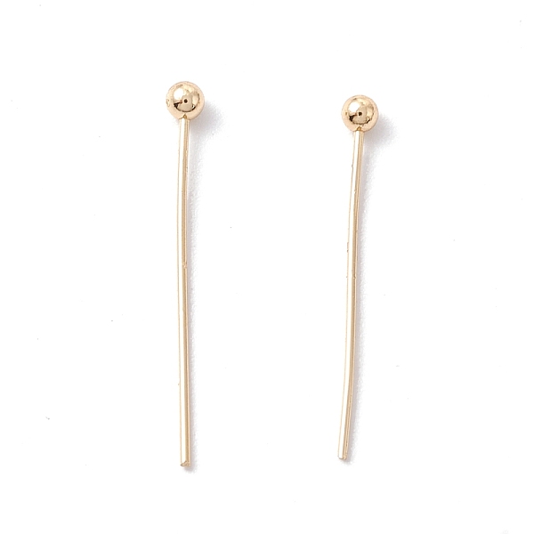

PandaHall Brass Ball Head Pins, Cadmium Free & Lead Free, Real 14K Gold Plated, 20mm, Head: 2mm, Pin: 0.5mm, 24 Gauge Brass